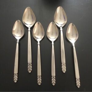 NORSE International Stainless Deluxe 4 Teaspoons Satin Flatware 2 Oval Soup Lot